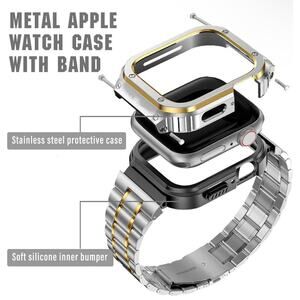 Apple Watch Bracelet + Case Gold Tone Stainless Steel Band Strap Protective NWT